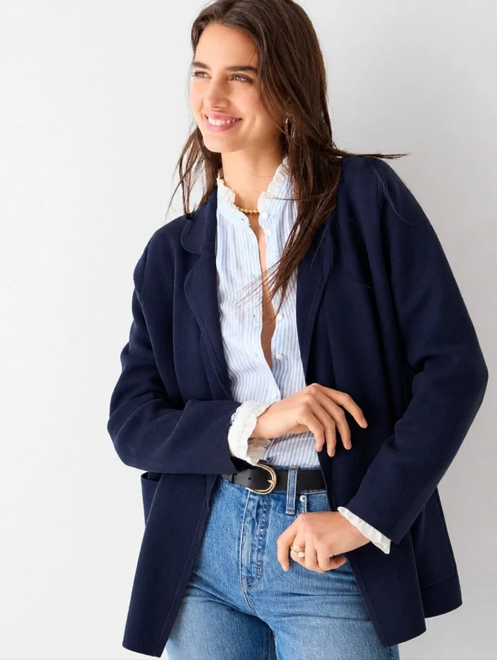 J.CREW Sweater-blazer Navy Sz XL NWT